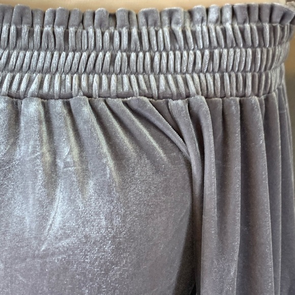 MISA Los Angeles Gray Velvet Offthe Shoulder Dress - Picture 7 of 16